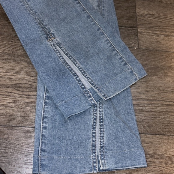Free People Flare Split Hem Jeans Size 27 Medium Wash - Picture 6 of 16